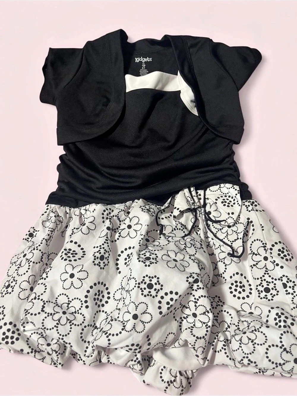 Kidgets Floral Mini Dress in Black & White